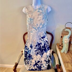 Calvin Klein Blue and White Floral Dress